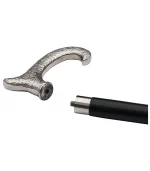 Canne poignée crochet argenté – Image 2